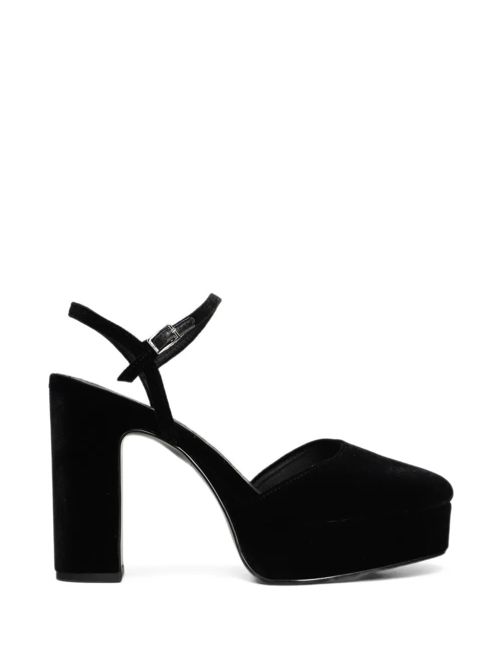 Bibi Lou Ziel velvet-texture platform pumps - Schwarz