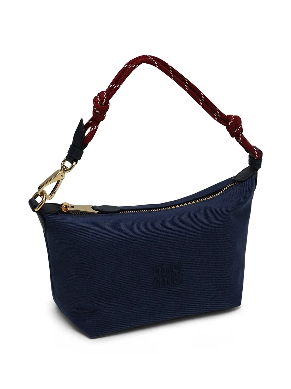 Miu Spirit gabardine pouch Blauw