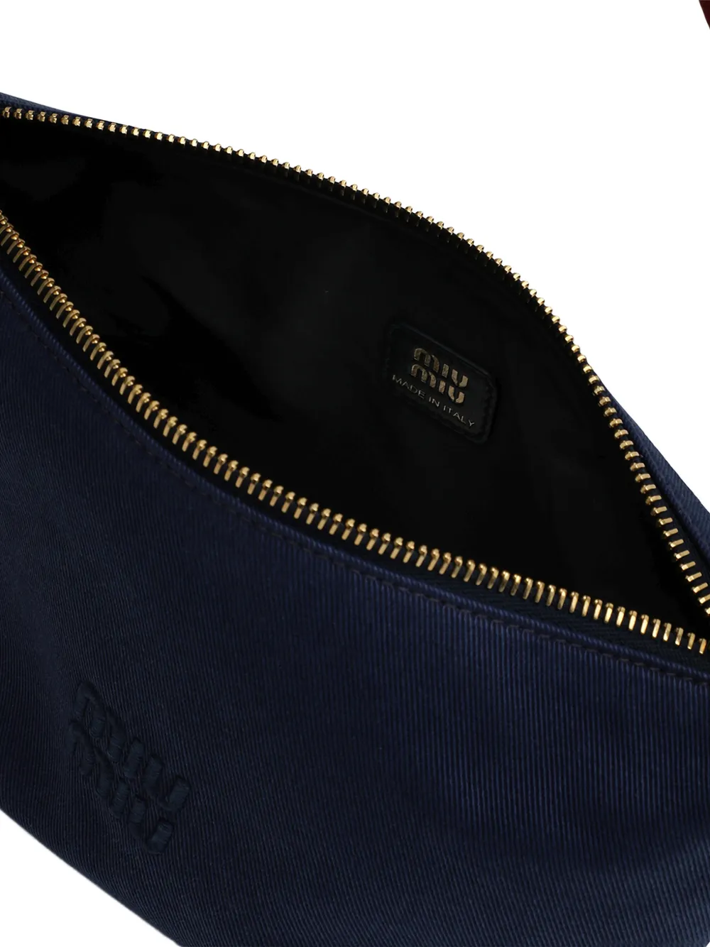Miu Spirit gabardine pouch Blauw