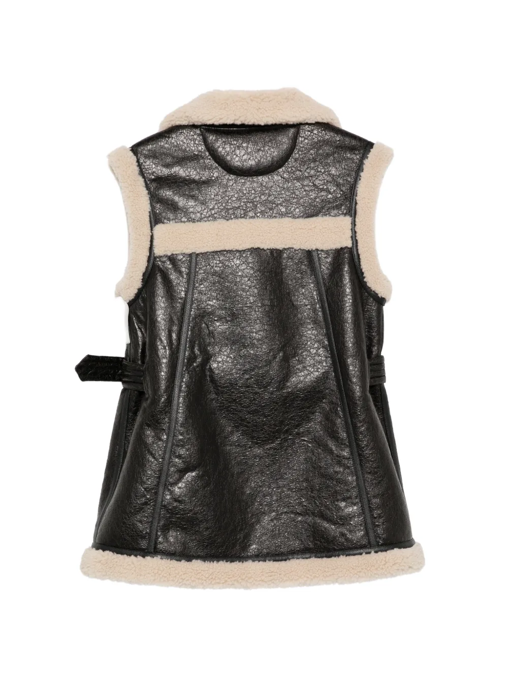 Urbancode Gilet van imitatielammy met ceintuur Zwart