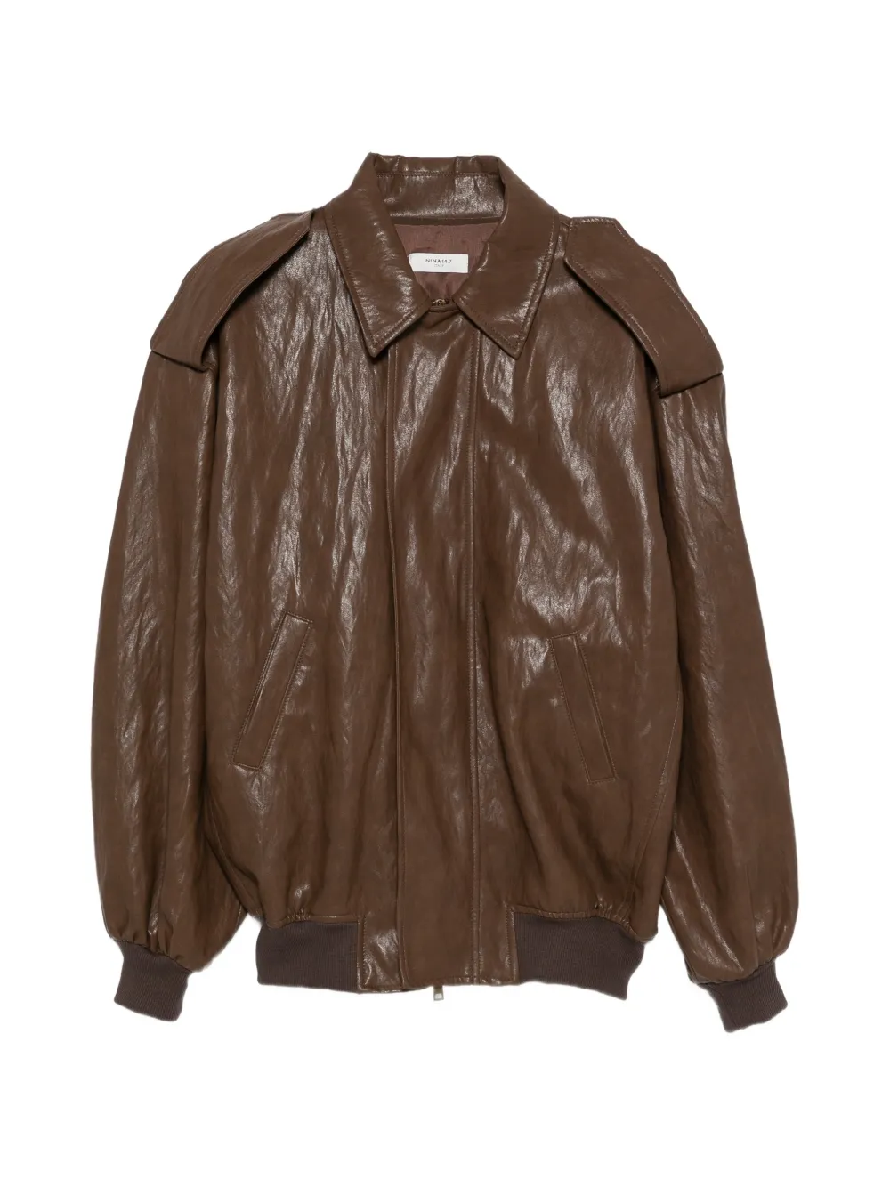 NINA 14.7 oversized epaulette bomber jacket