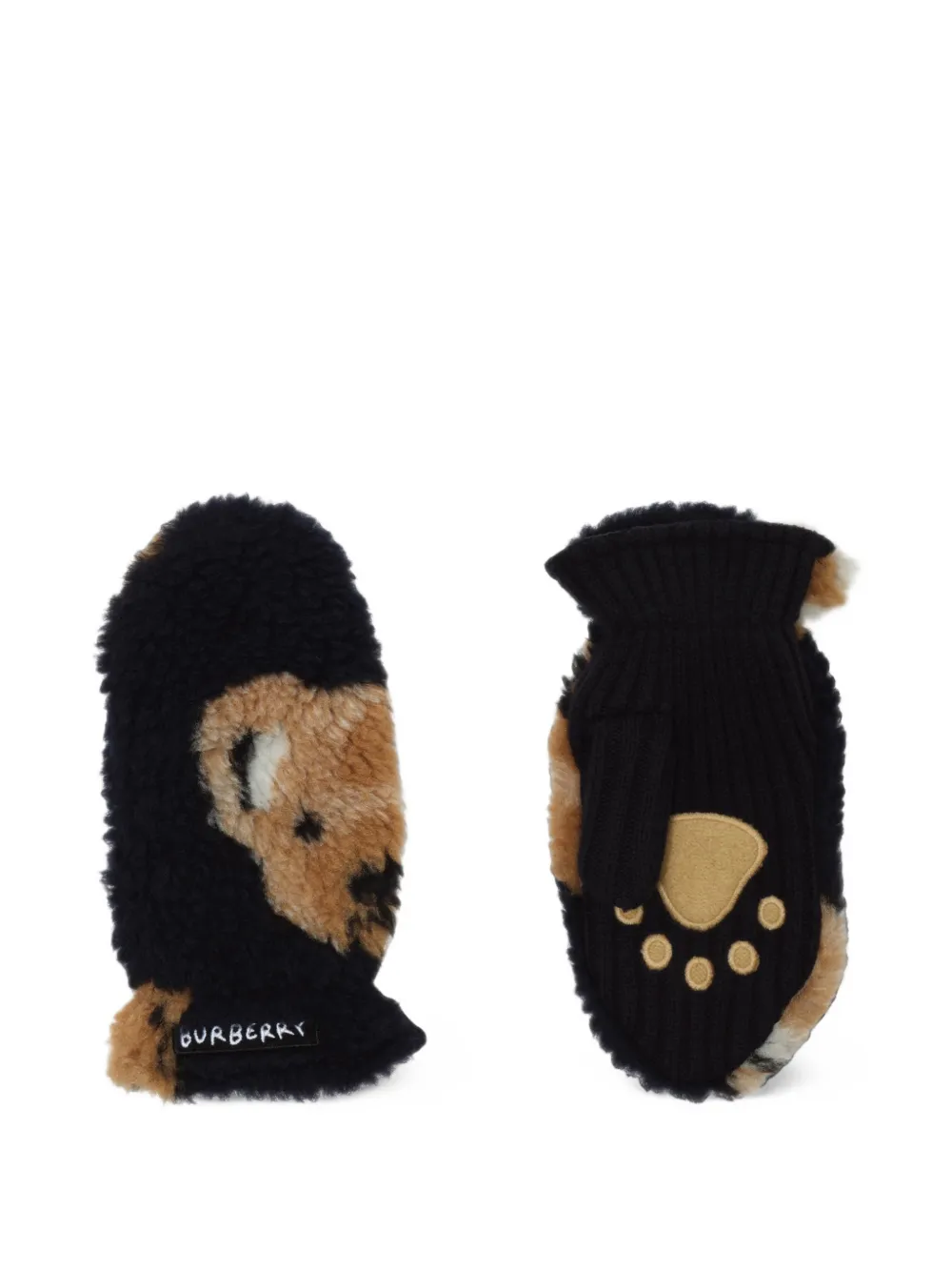 Burberry Kids Thomas mittens and scarf set Zwart
