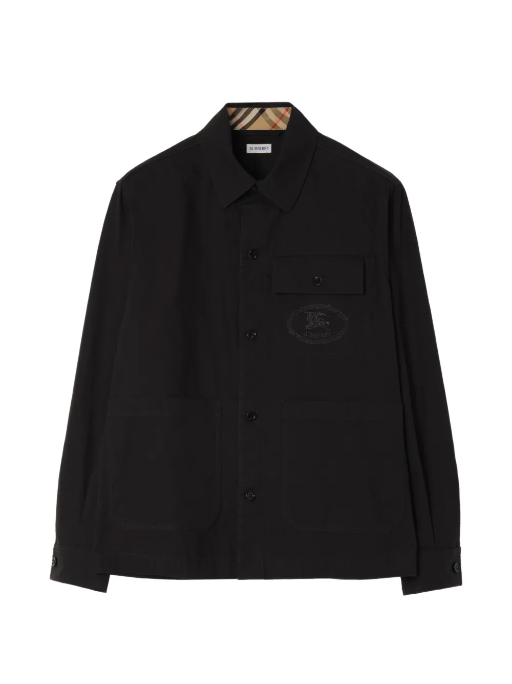 Burberry cotton overshirt Zwart