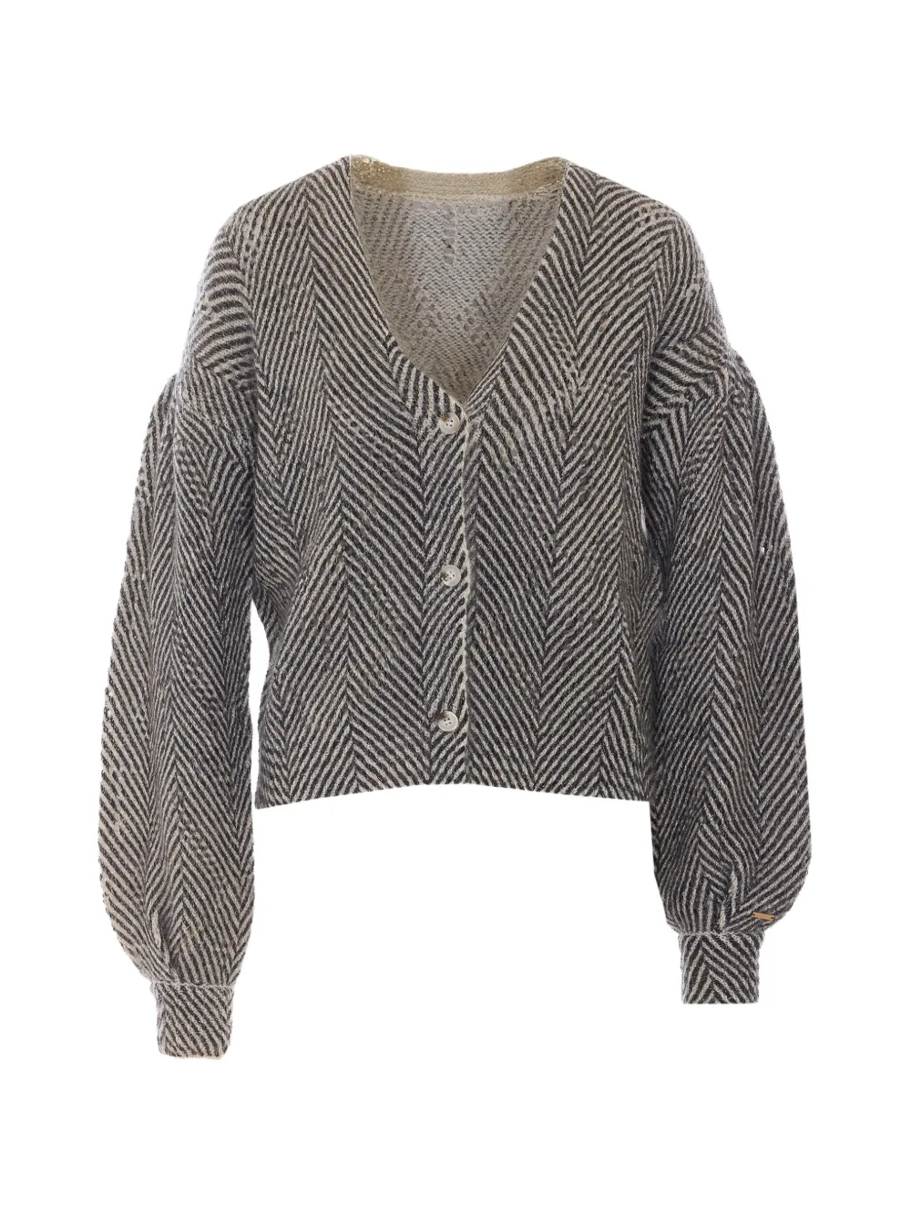 TWINSET mohair blend printed cardigan-jumper - Black