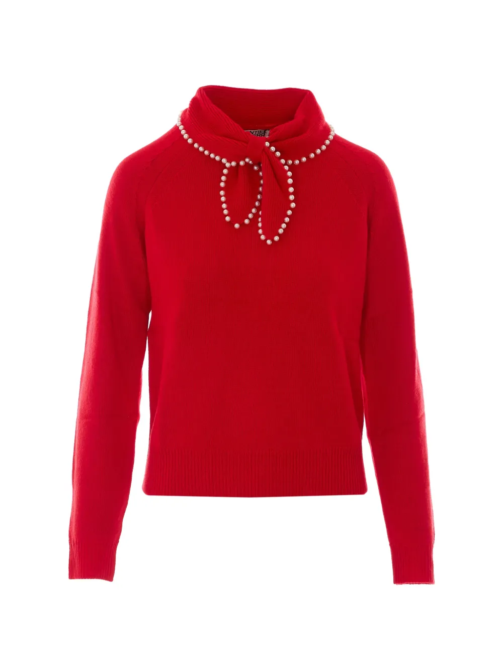 Essentiel Antwerp faux-pearl bow-detail sweater - Rosso