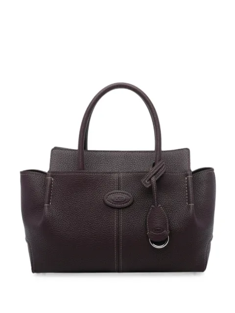 Tod's logo-plaque pebbled leather tote bag
