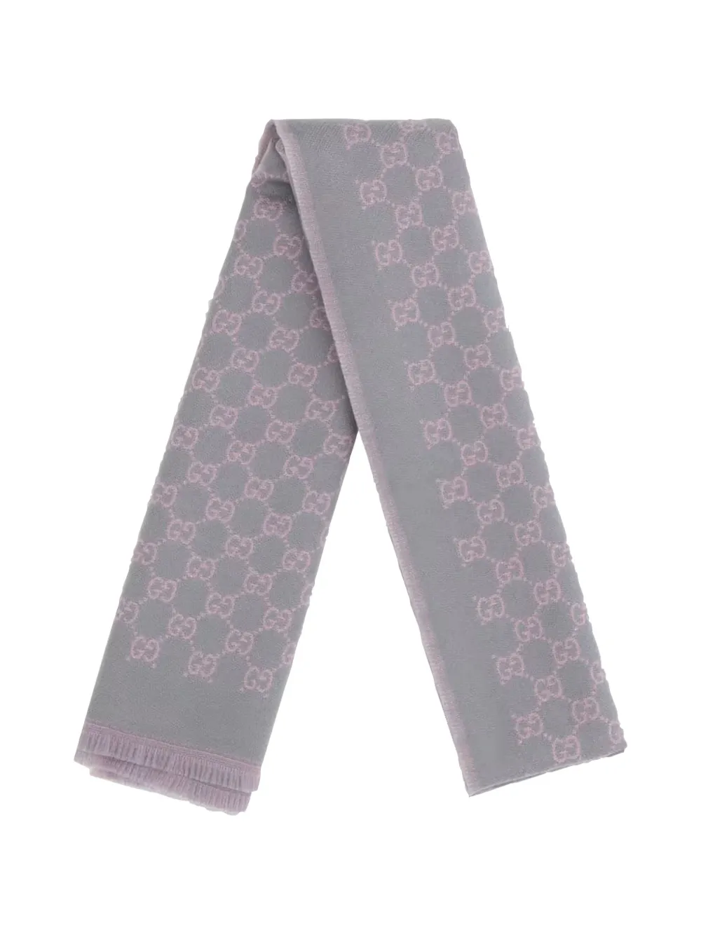 Gucci GG-monogram fringed scarf