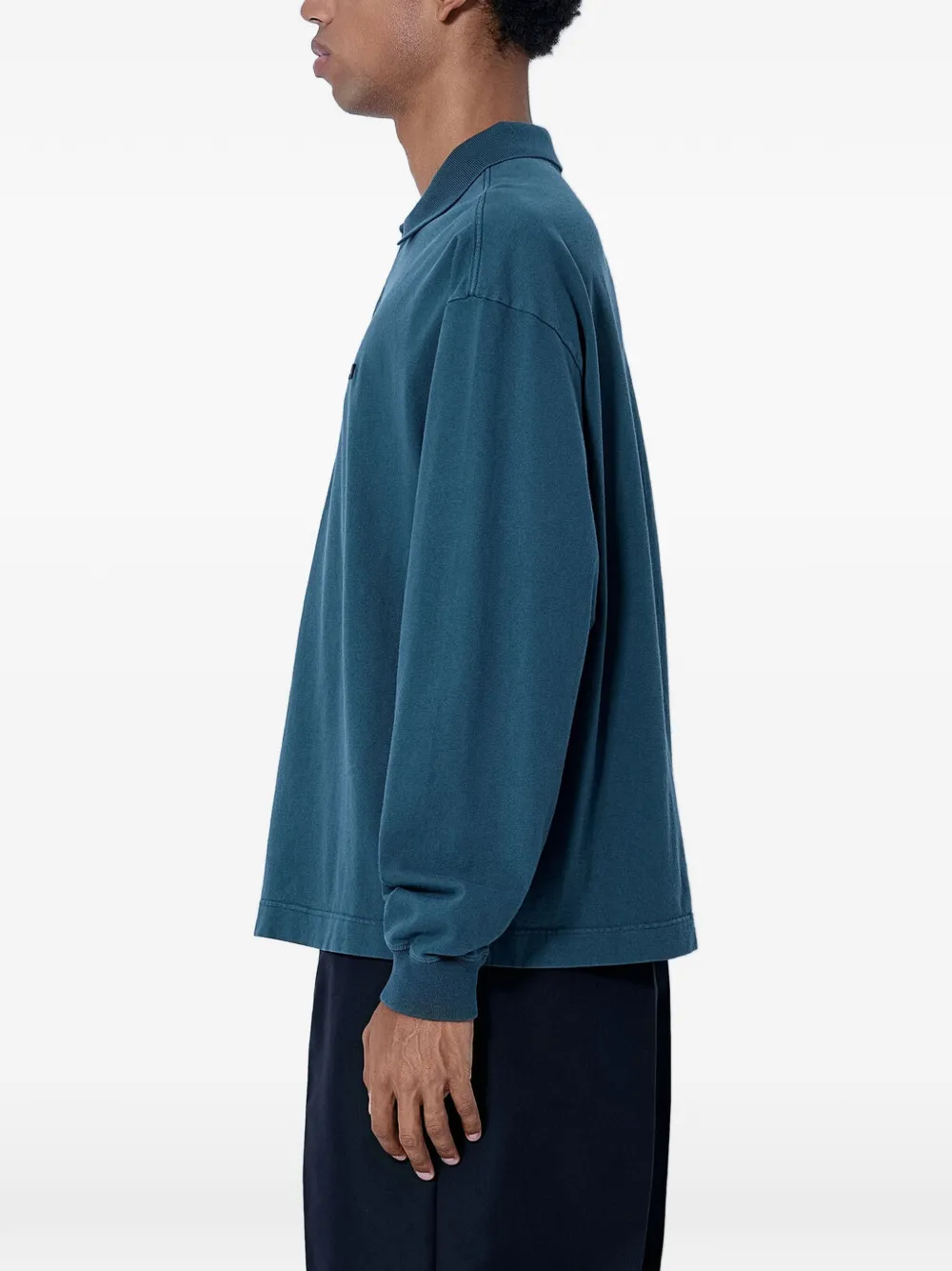 Prada Piqué poloshirt met lange mouwen Blauw