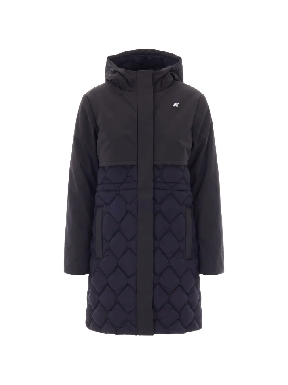 K-Way quilted hooded jacket - Nero