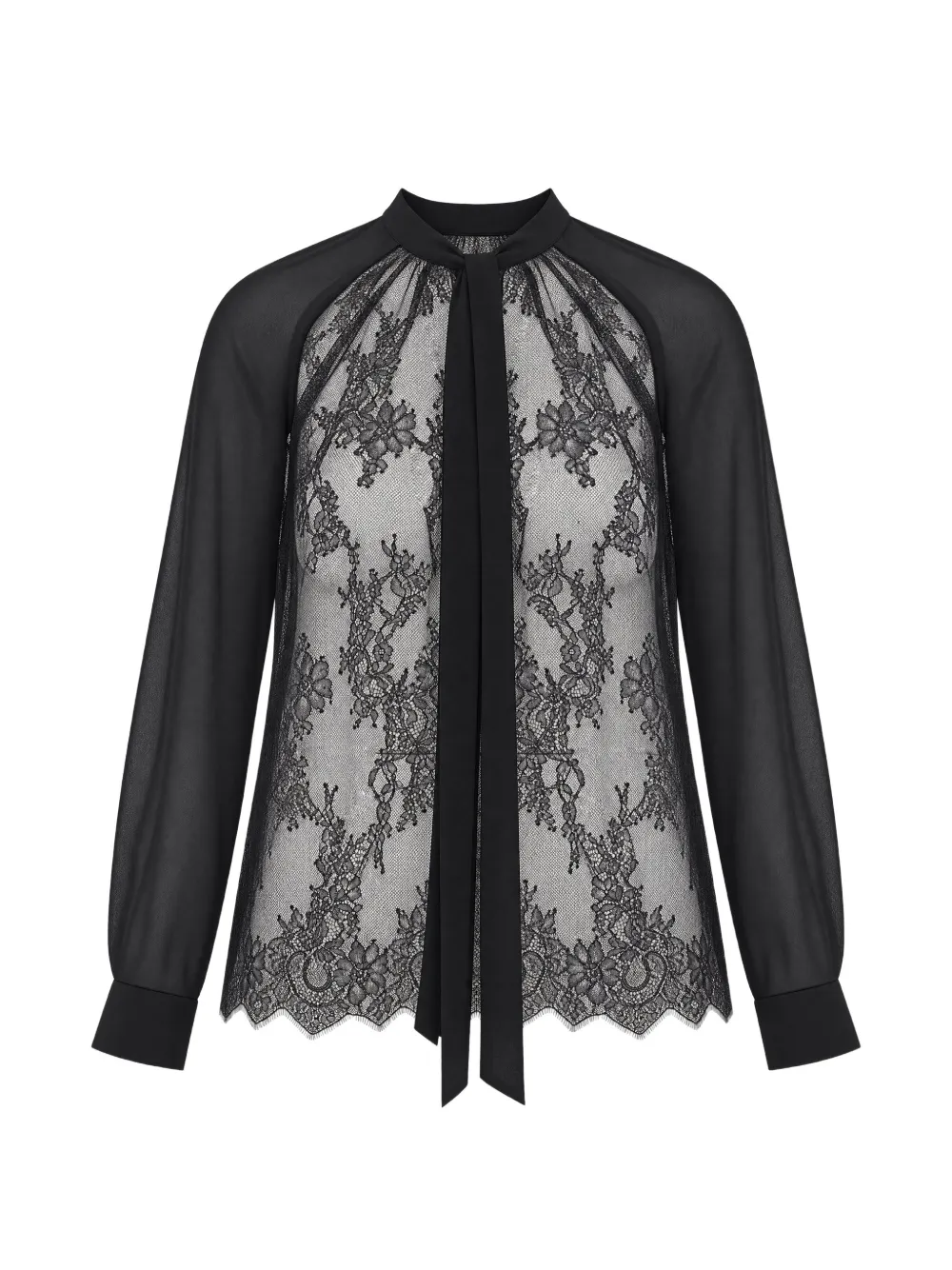 LIU JO lace-panelled tie-neck shirt