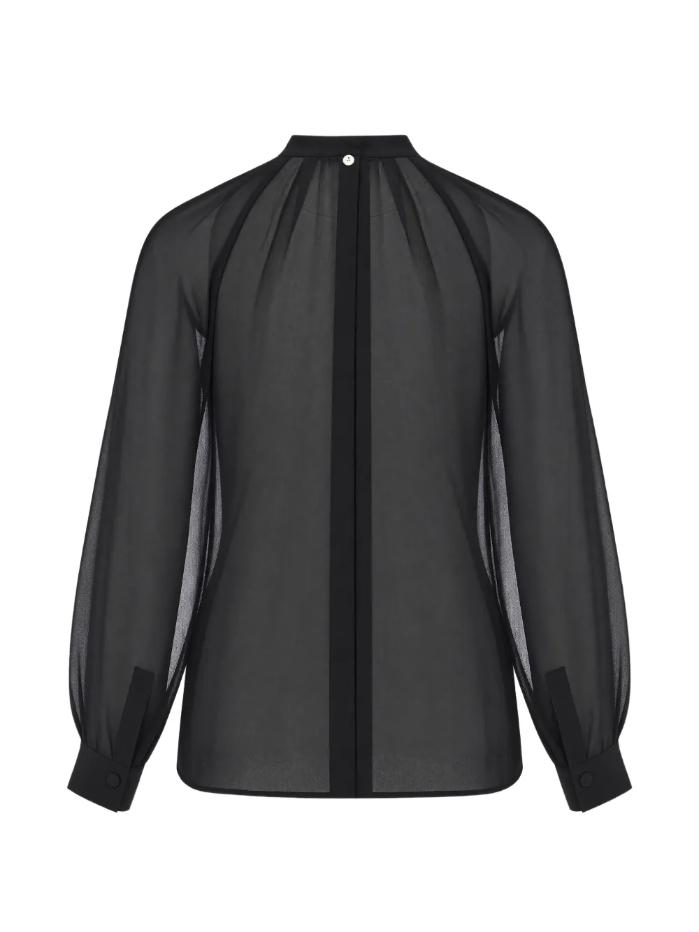 LIU JO Blouse met kanten vlakken en gestrikte hals Zwart