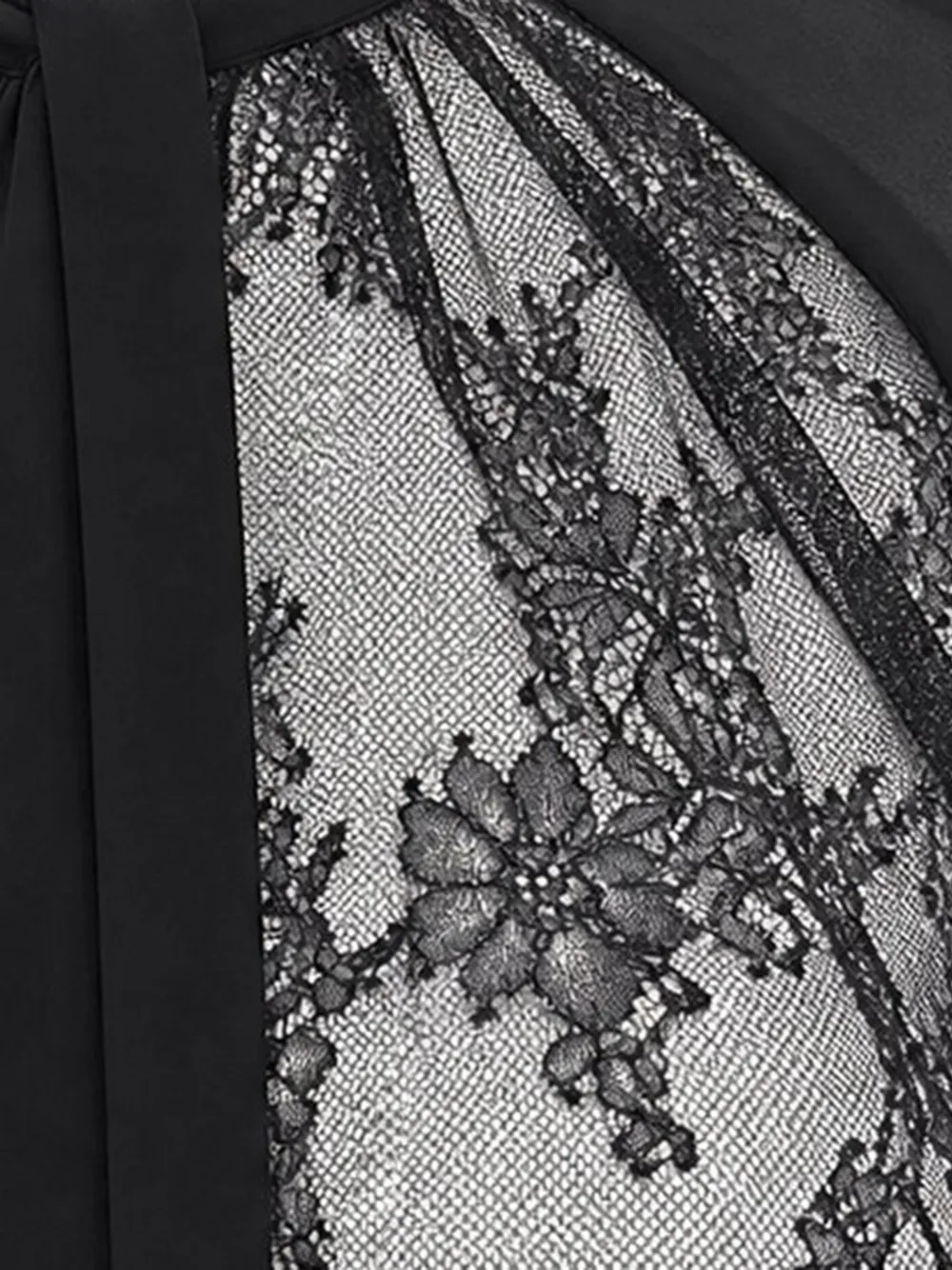 LIU JO Blouse met kanten vlakken en gestrikte hals Zwart