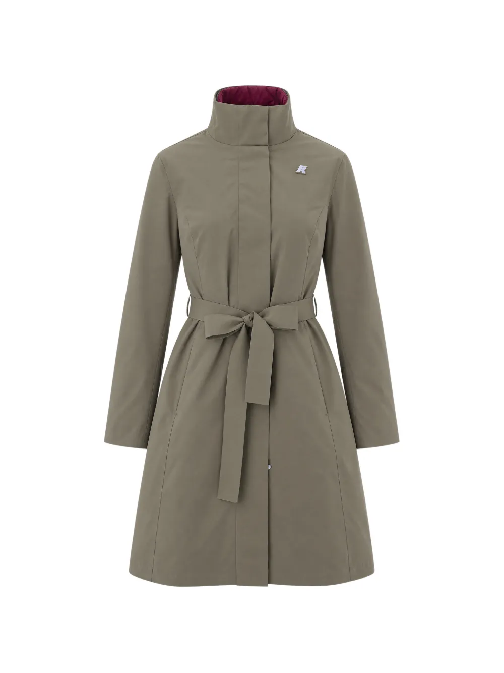 K-Way reversible belted trench coat - Vert