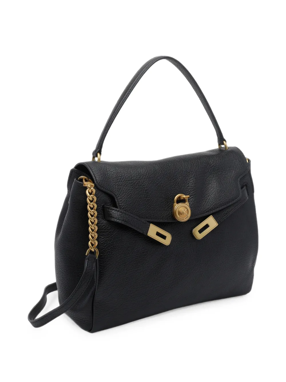 Michael Kors Hamilton large textured leather slouchy satchel Zwart