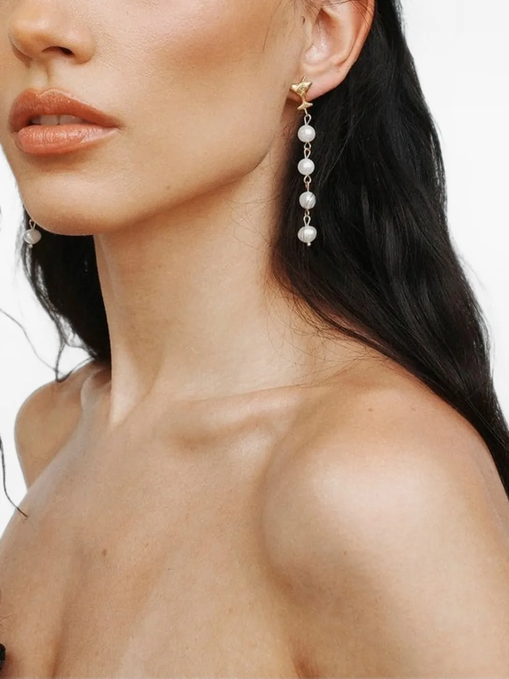 Labelled Jewellery cocktail-pendant drop earrings - Oro