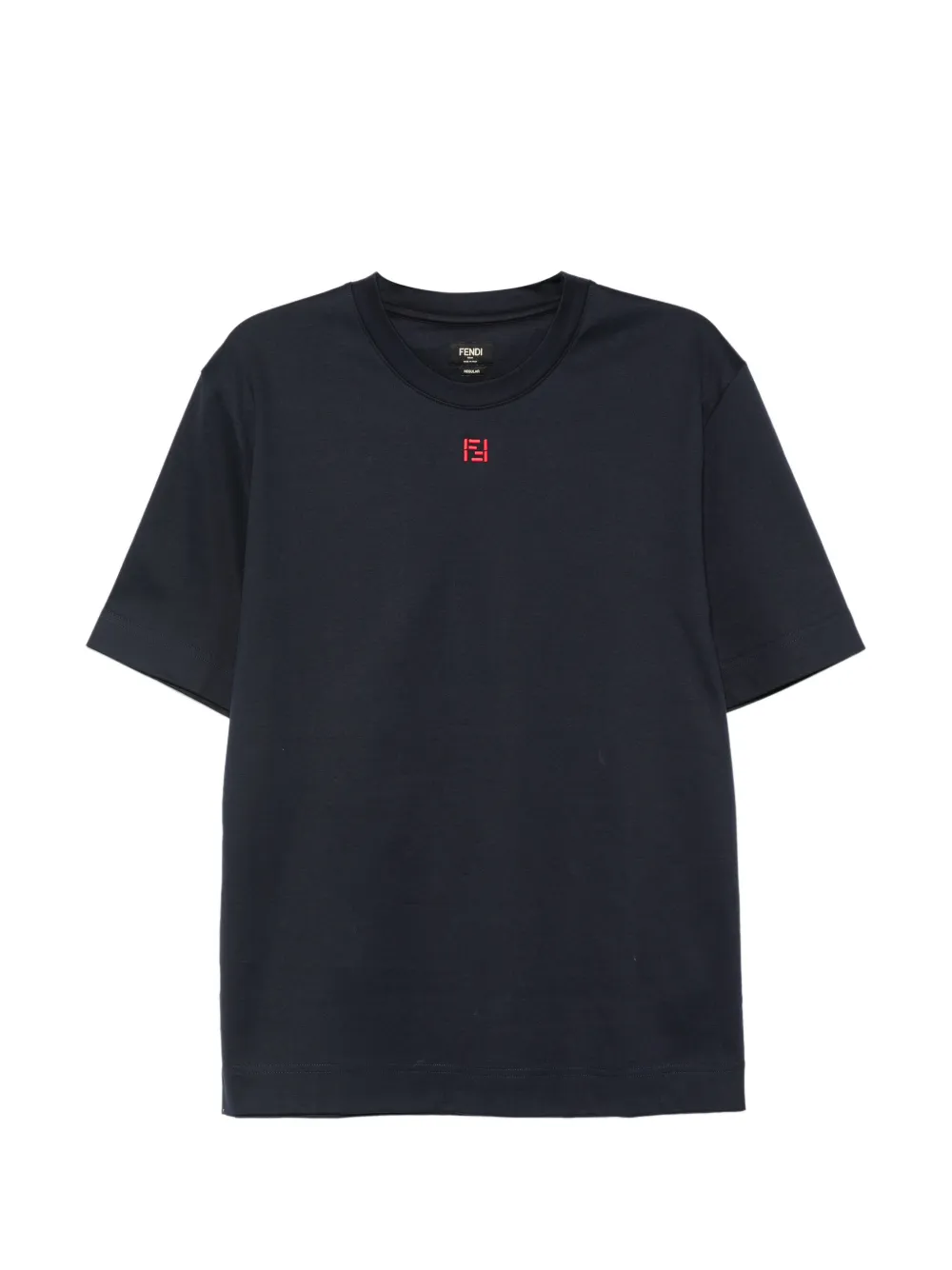 FENDI logo-embroidered T-shirt - Bleu