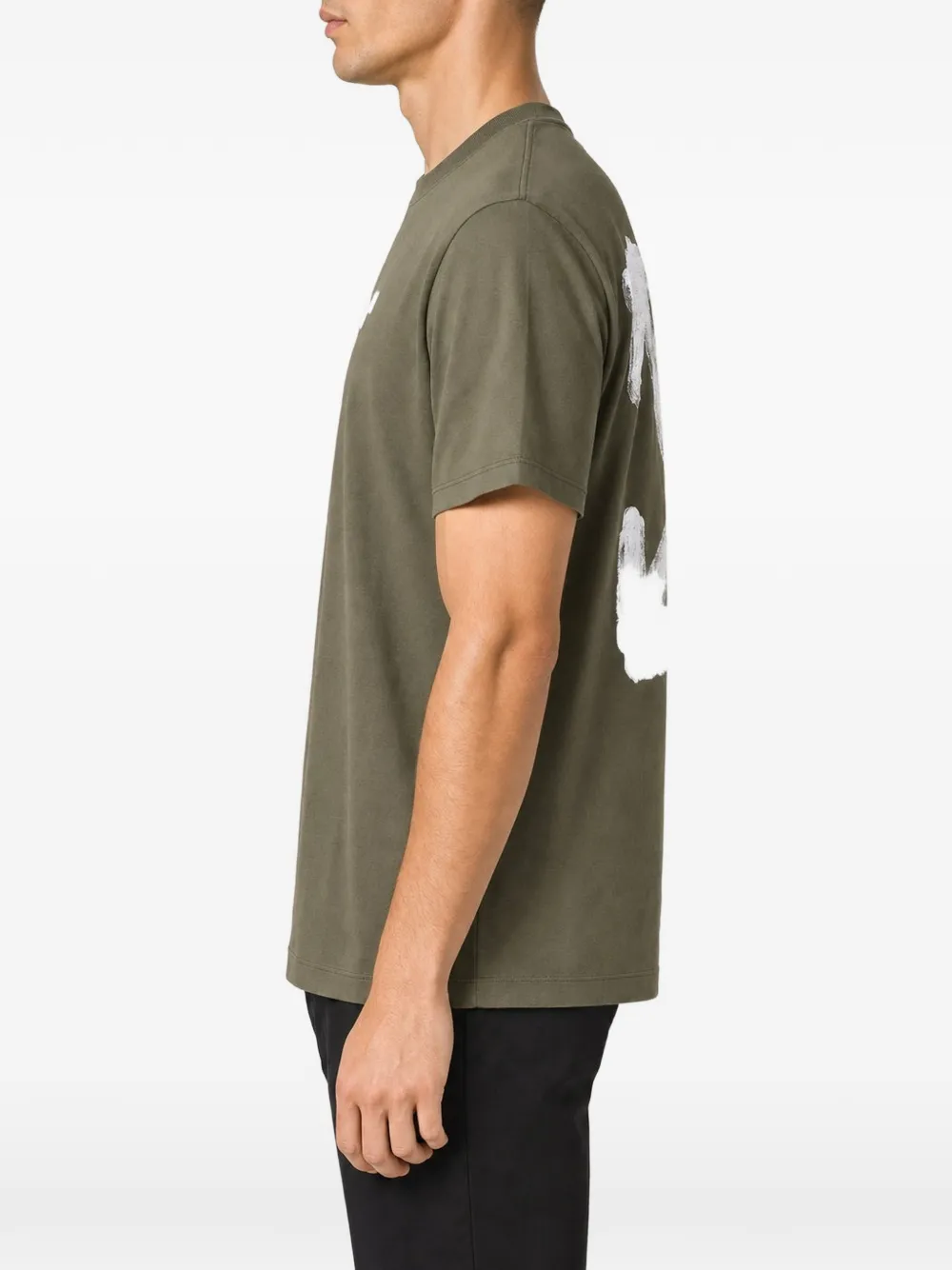 Off-White Slim-fit T-shirt met Arrows-print Groen