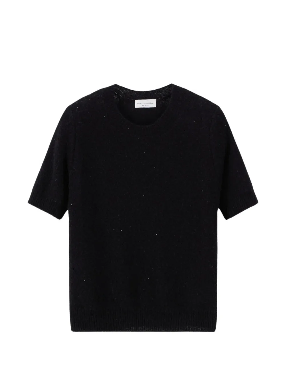 Roberto Collina sequin-embellished short-sleeve sweater - Schwarz