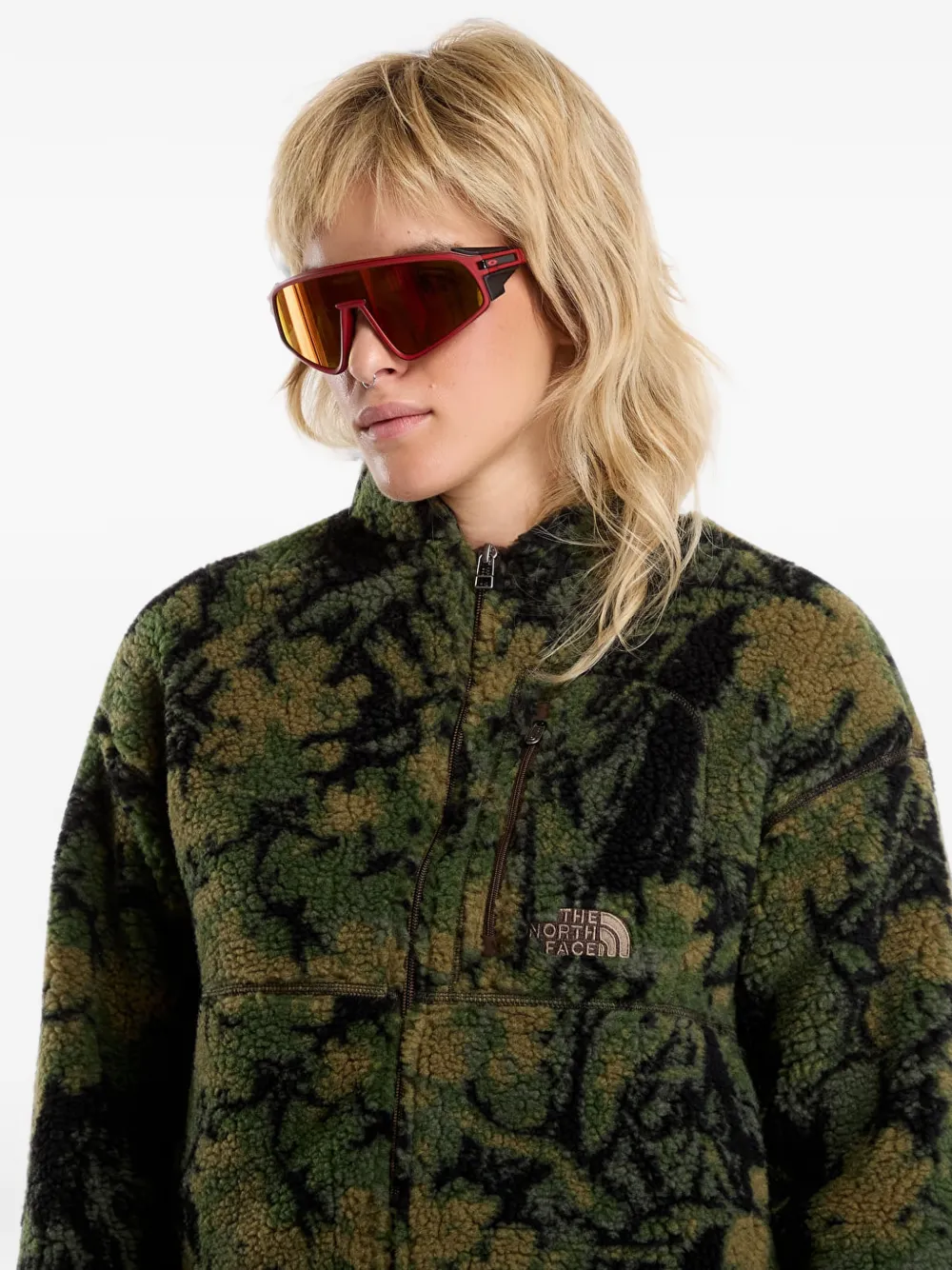 The North Face Extreme Pile jack met bloemenprint Groen