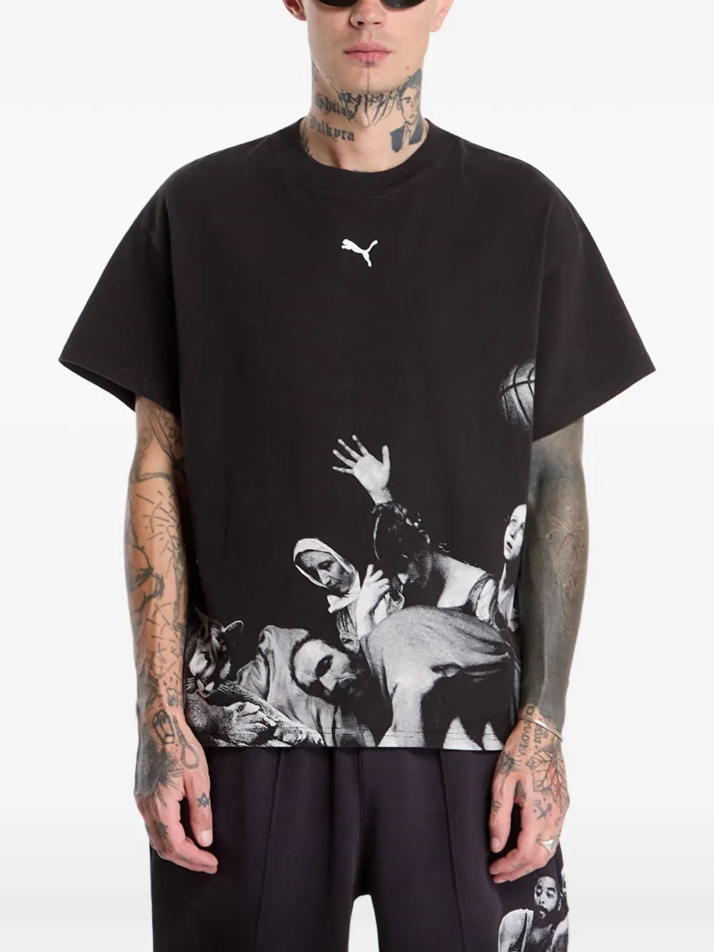 PUMA Memory Lane oversized T-shirt Zwart
