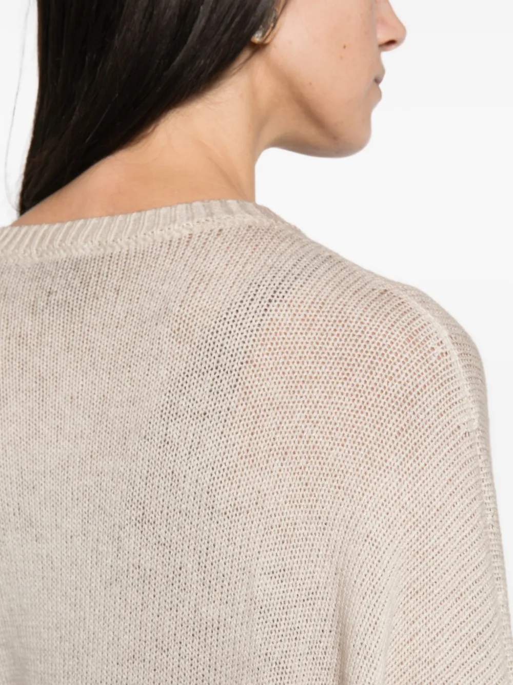 Avant Toi Trui met verlaagde schouders en geribbelde afwerking Beige
