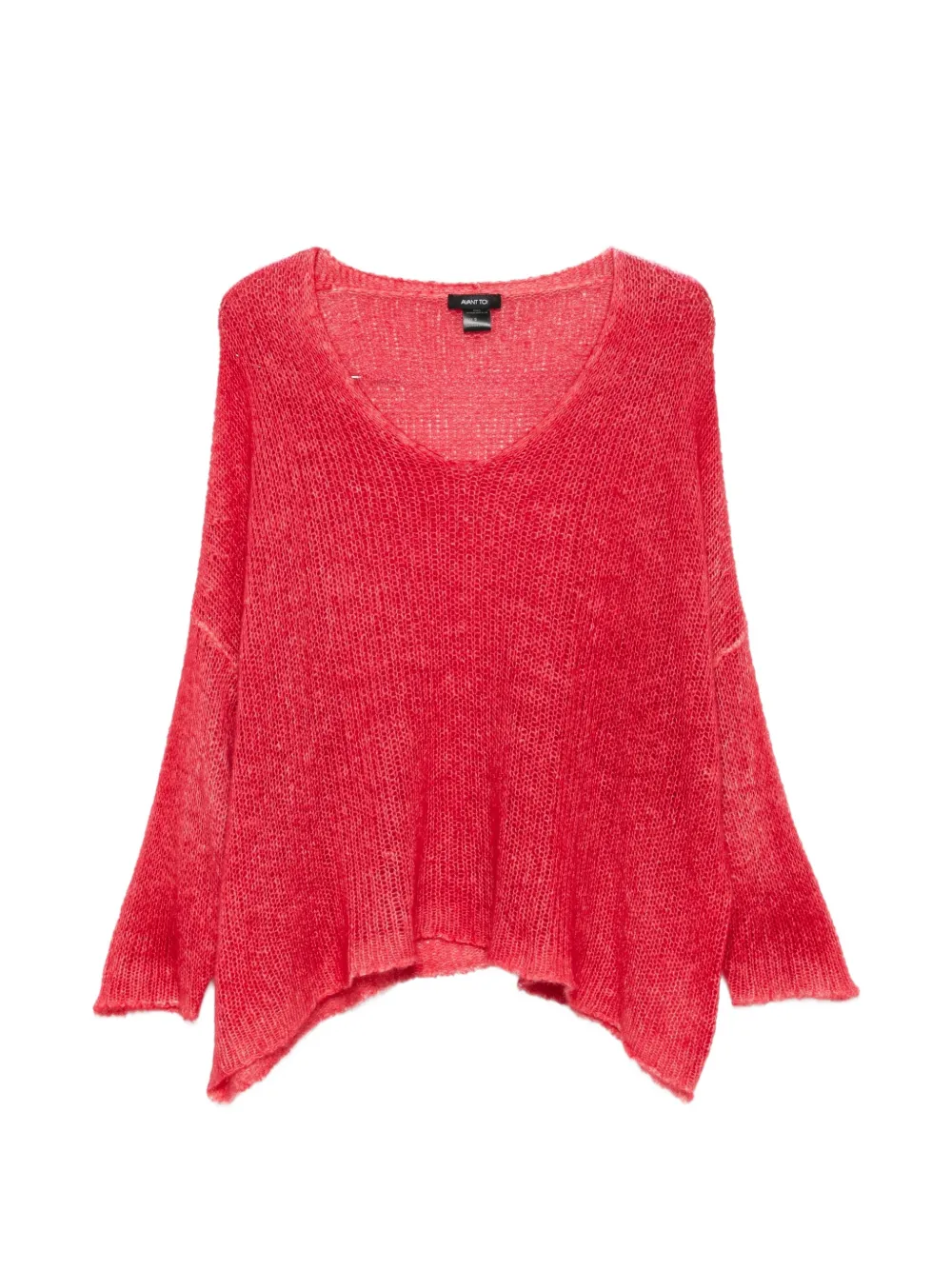 Avant Toi open-knit V-neck sweater - Red
