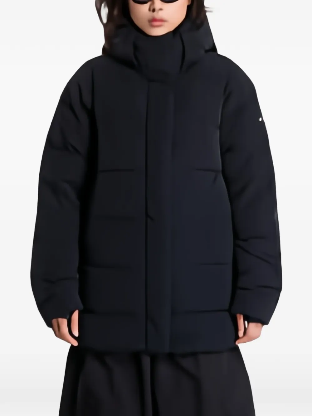 Columbia logo-print hooded coat - Nero