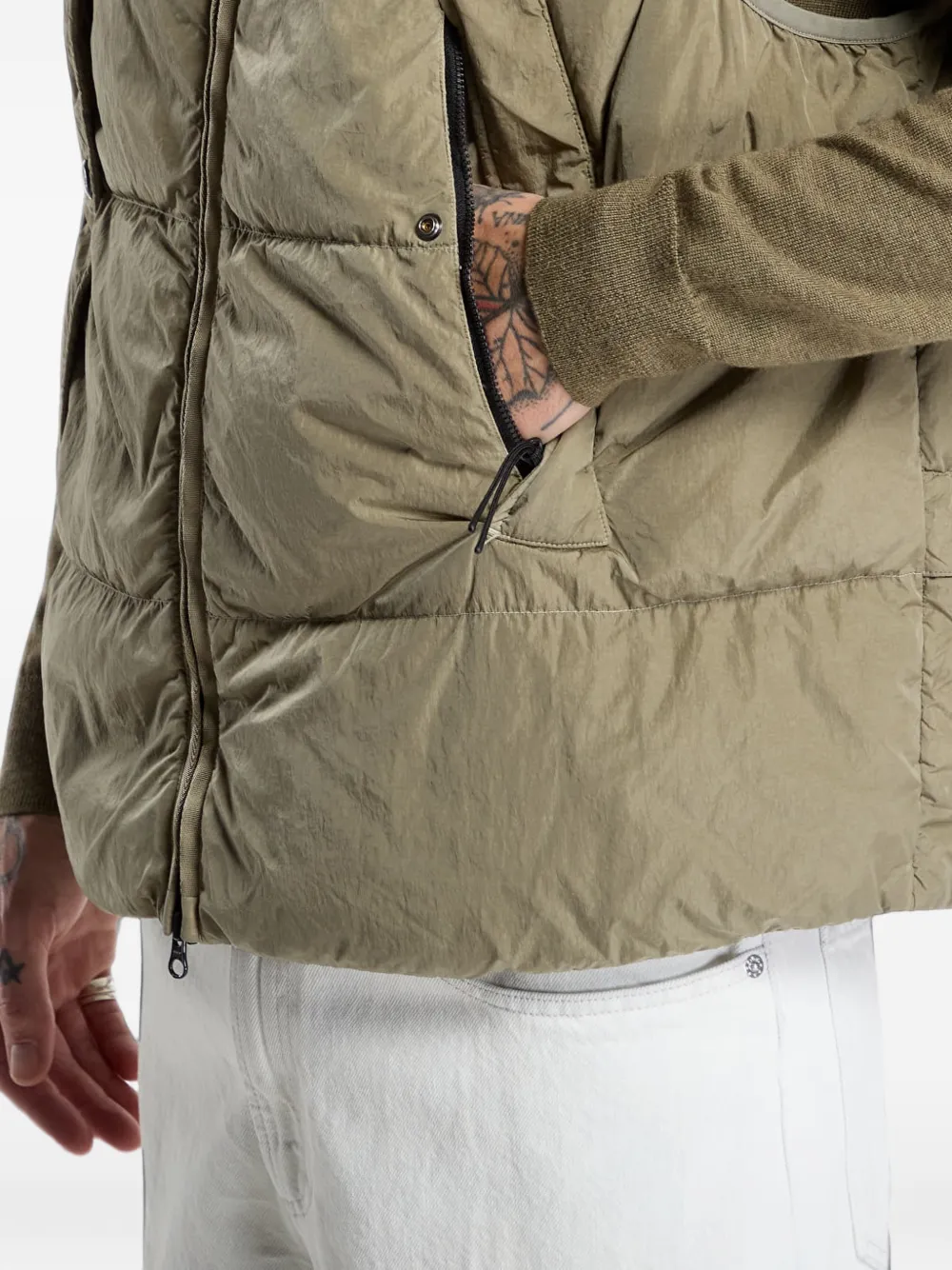 C.P. Company Gewatteerde bodywarmer met hoge hals Groen