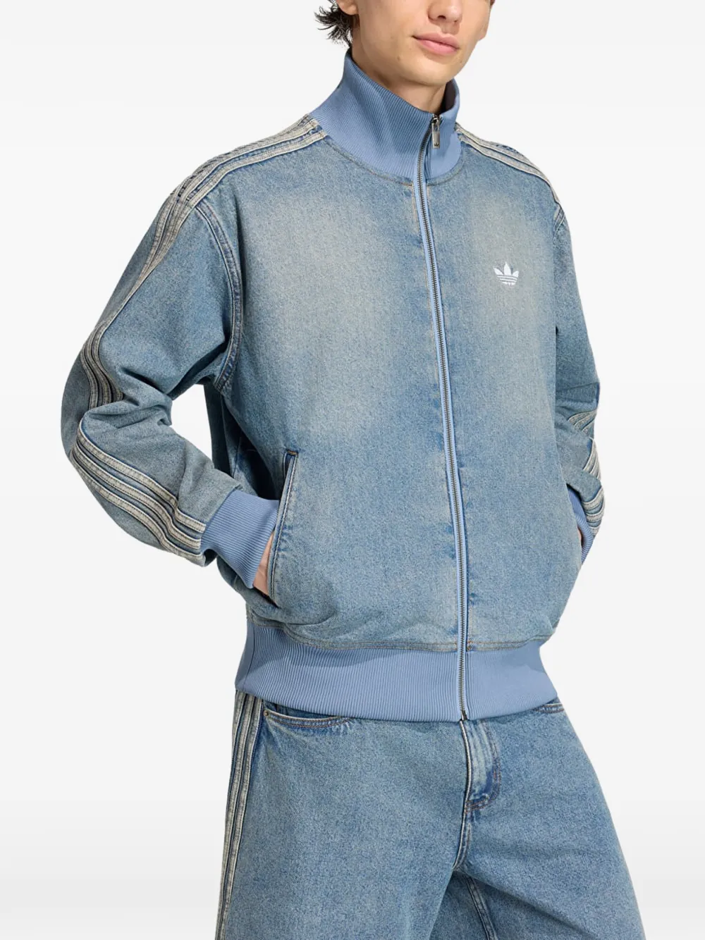 adidas Firebird Adicolor denim jacket Blauw