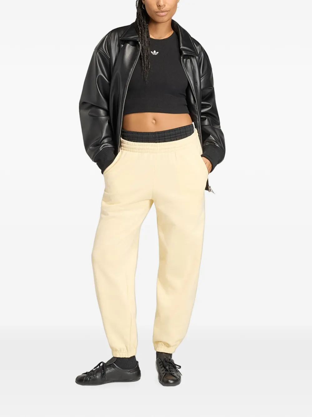 adidas logo-embroidered track pants Geel