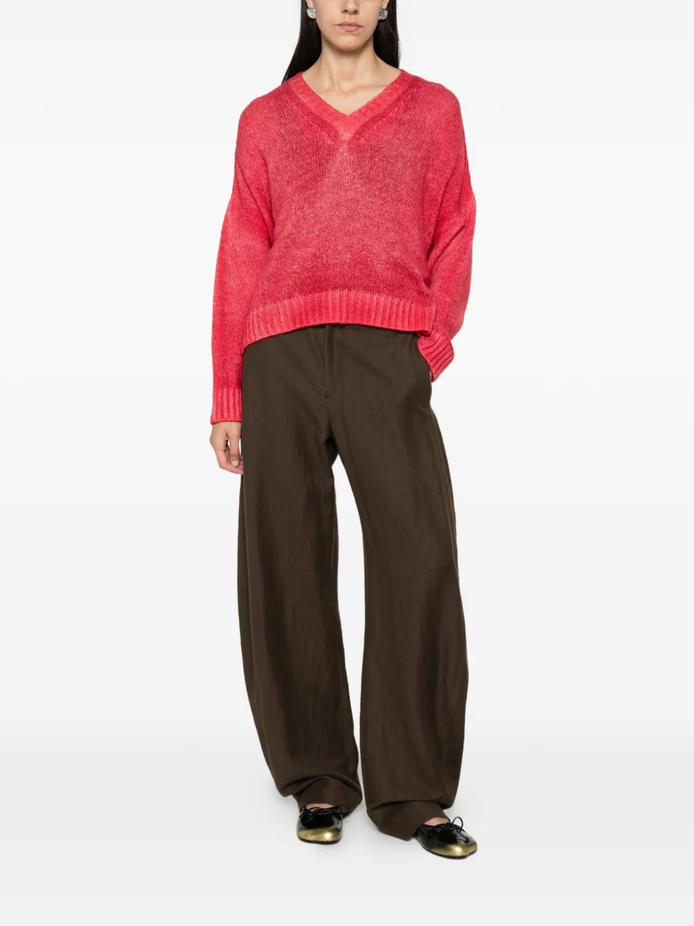 Avant Toi Trui met V-hals Rood