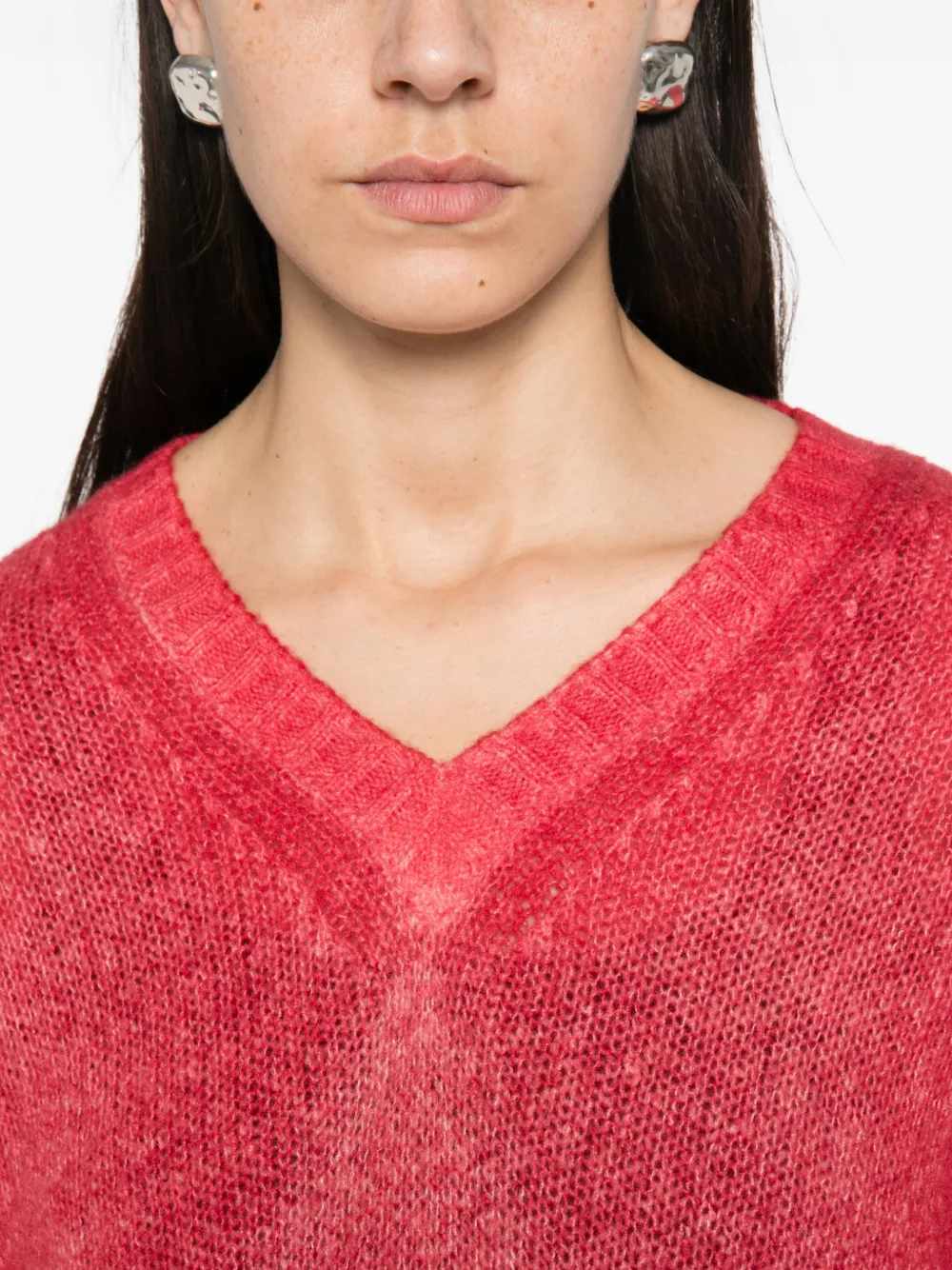 Avant Toi Trui met V-hals Rood