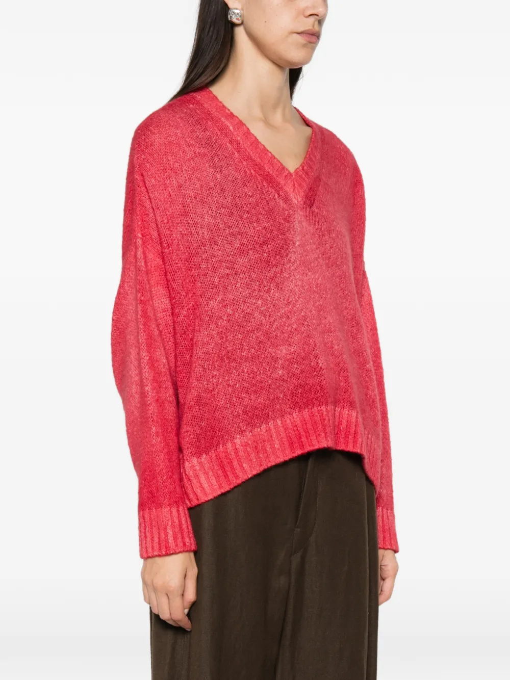 Avant Toi Trui met V-hals Rood