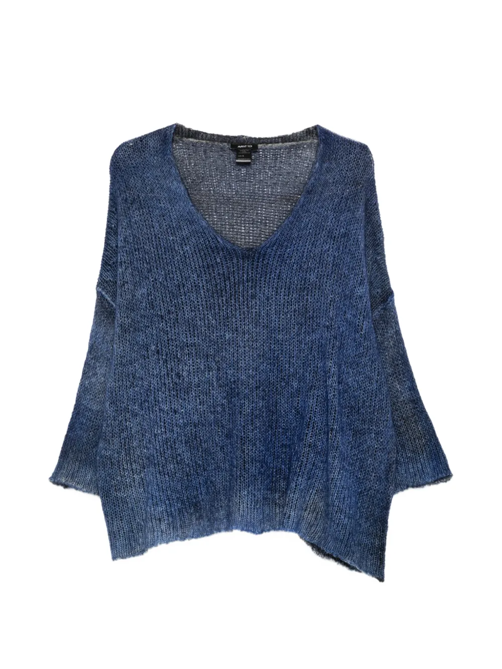 Avant Toi V-neck open-knit sweater - Blue