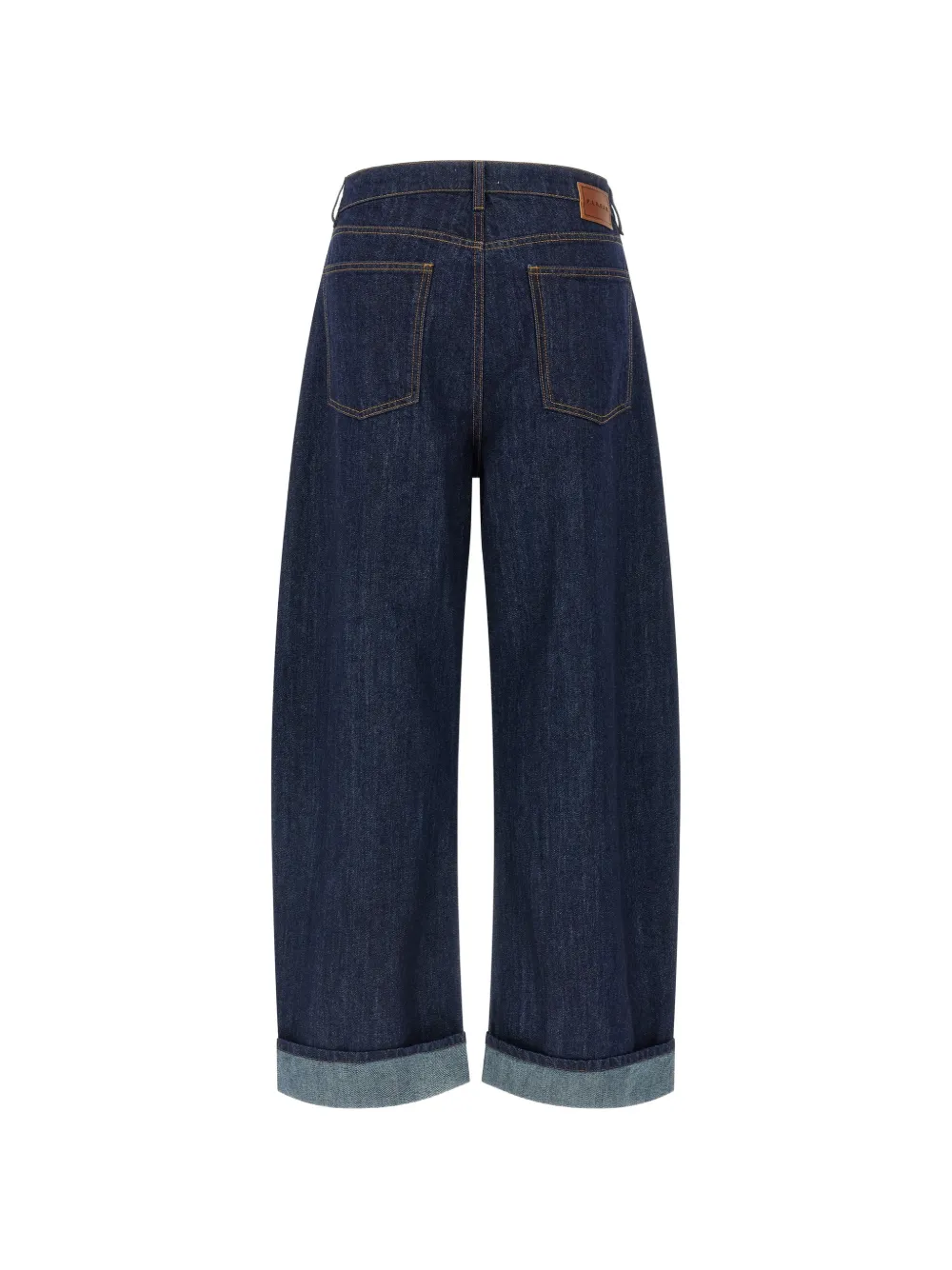 P.A.R.O.S.H. turn-up cuff wide-leg jeans Blauw