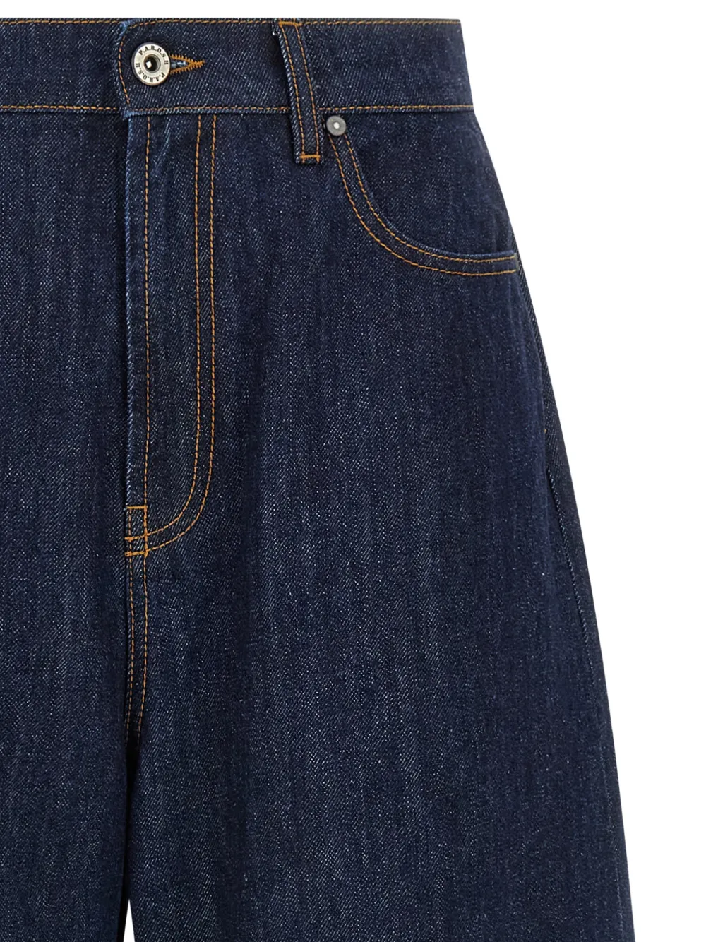 P.A.R.O.S.H. turn-up cuff wide-leg jeans Blauw
