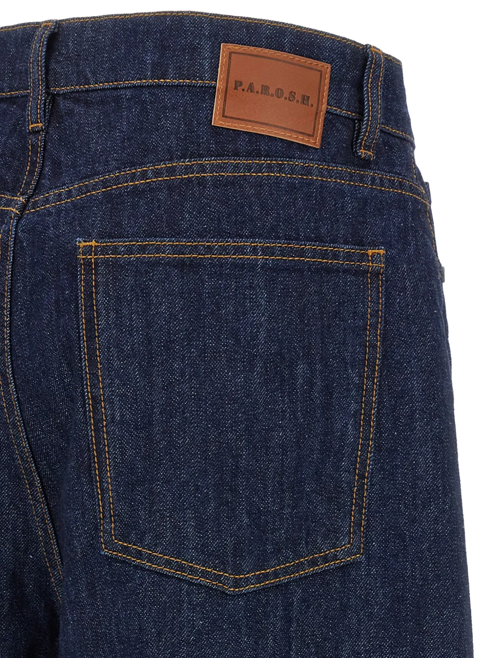 P.A.R.O.S.H. turn-up cuff wide-leg jeans Blauw