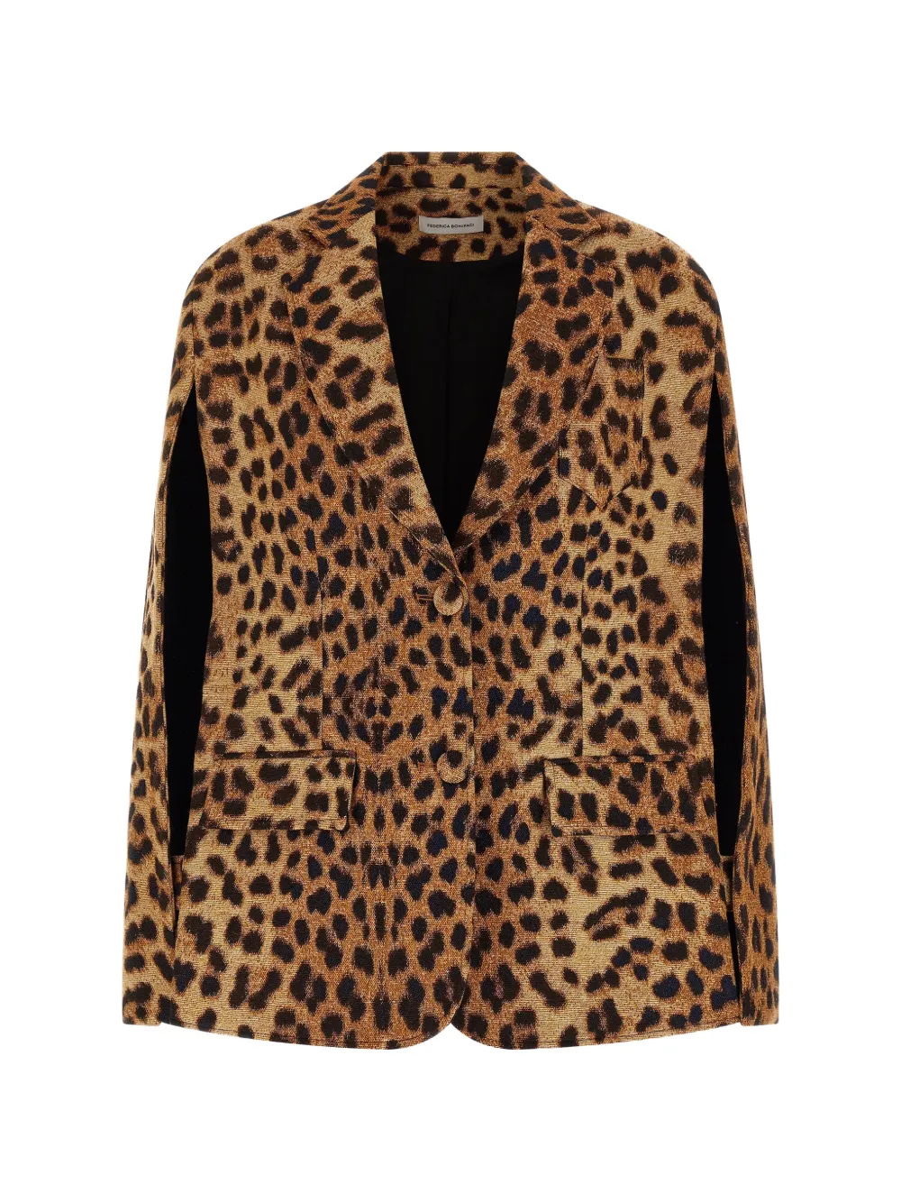 Federica Bonifaci leopard-print cape-sleeve blazer
