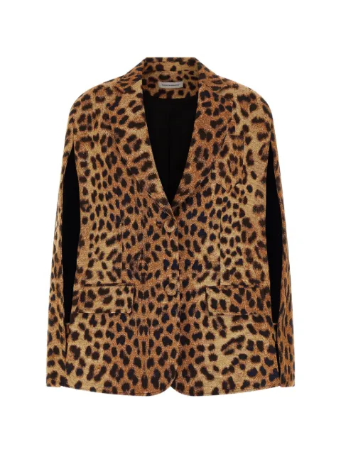 Federica Bonifaci leopard-print cape-sleeve blazer