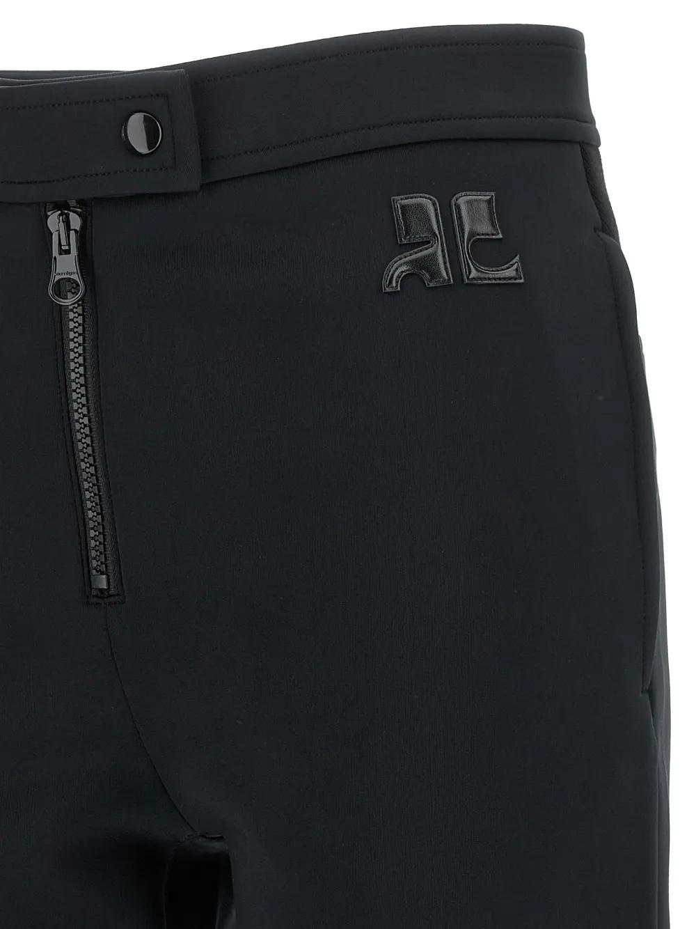 Courrèges Broek met logo-reliëf en voetbandjes Zwart