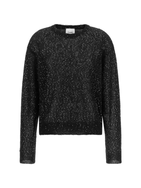 Nude sequin-embellished sweater