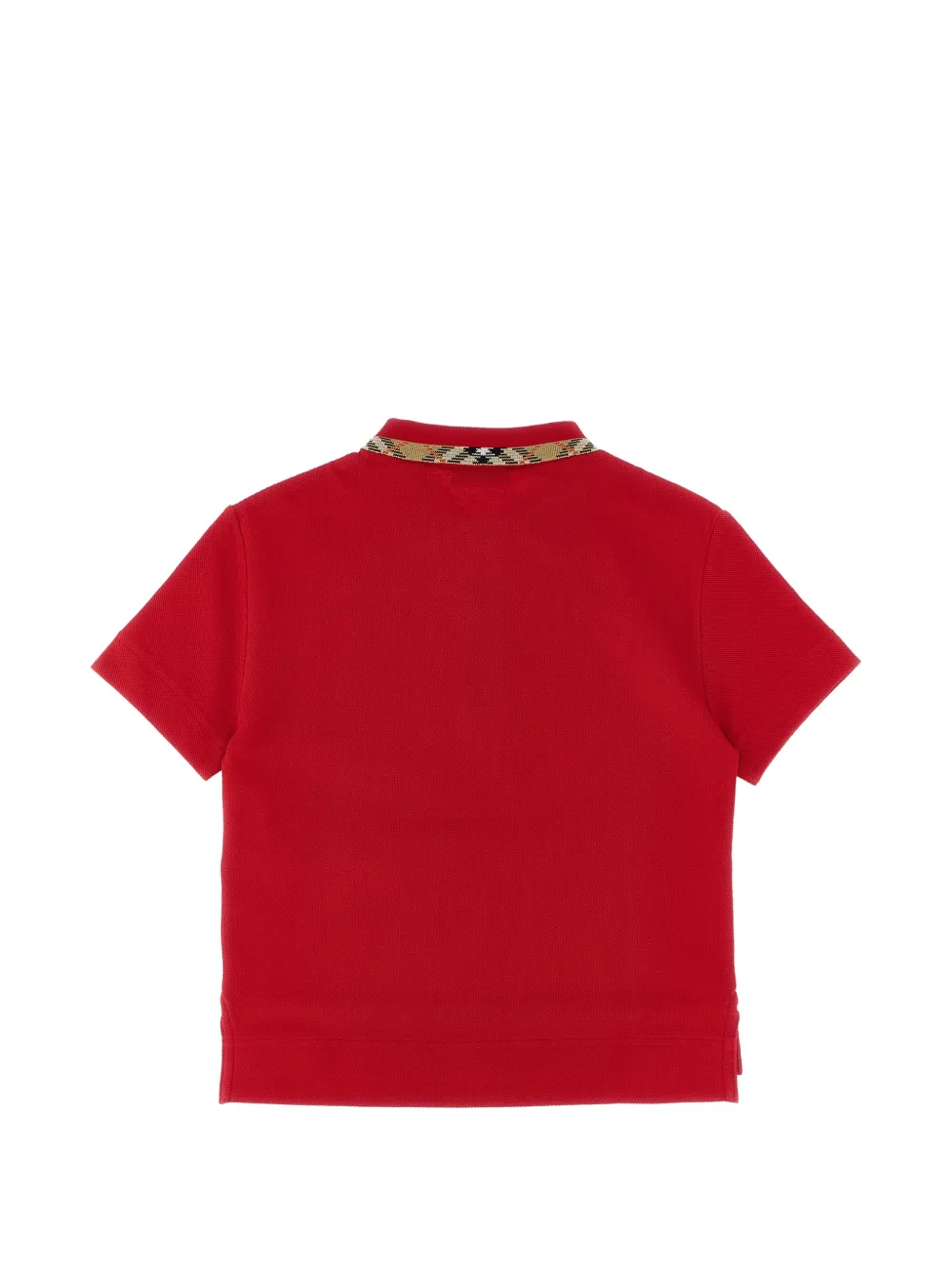 Burberry Kids Poloshirt met Check en Equestrian Knight Design Rood