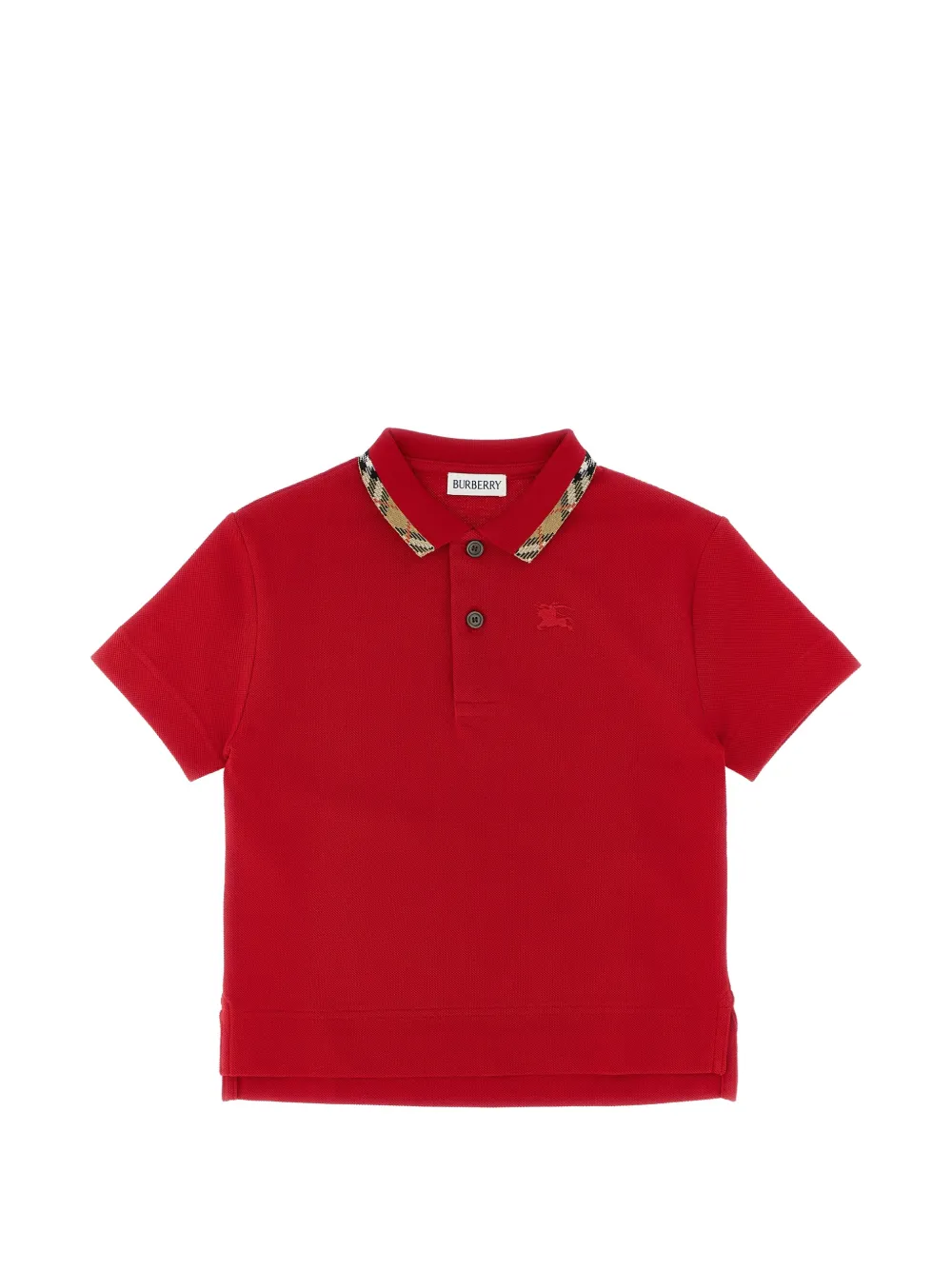 Burberry Kids Check Equestrian Knight Design polo shirt - Rosso