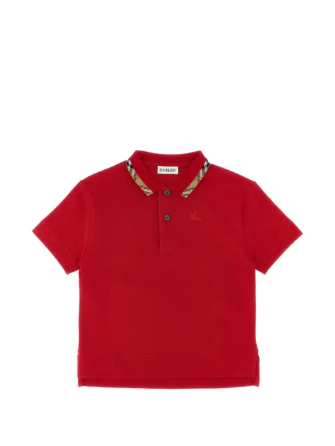 Burberry Kids Check Equestrian Knight Design polo shirt