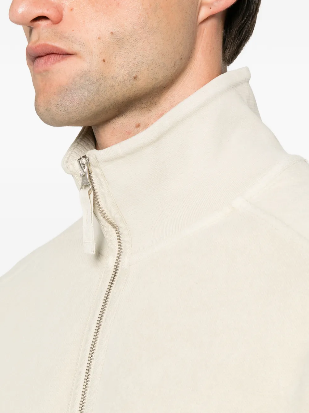C.P. Company Lens-detail quarter-zip sweater Beige