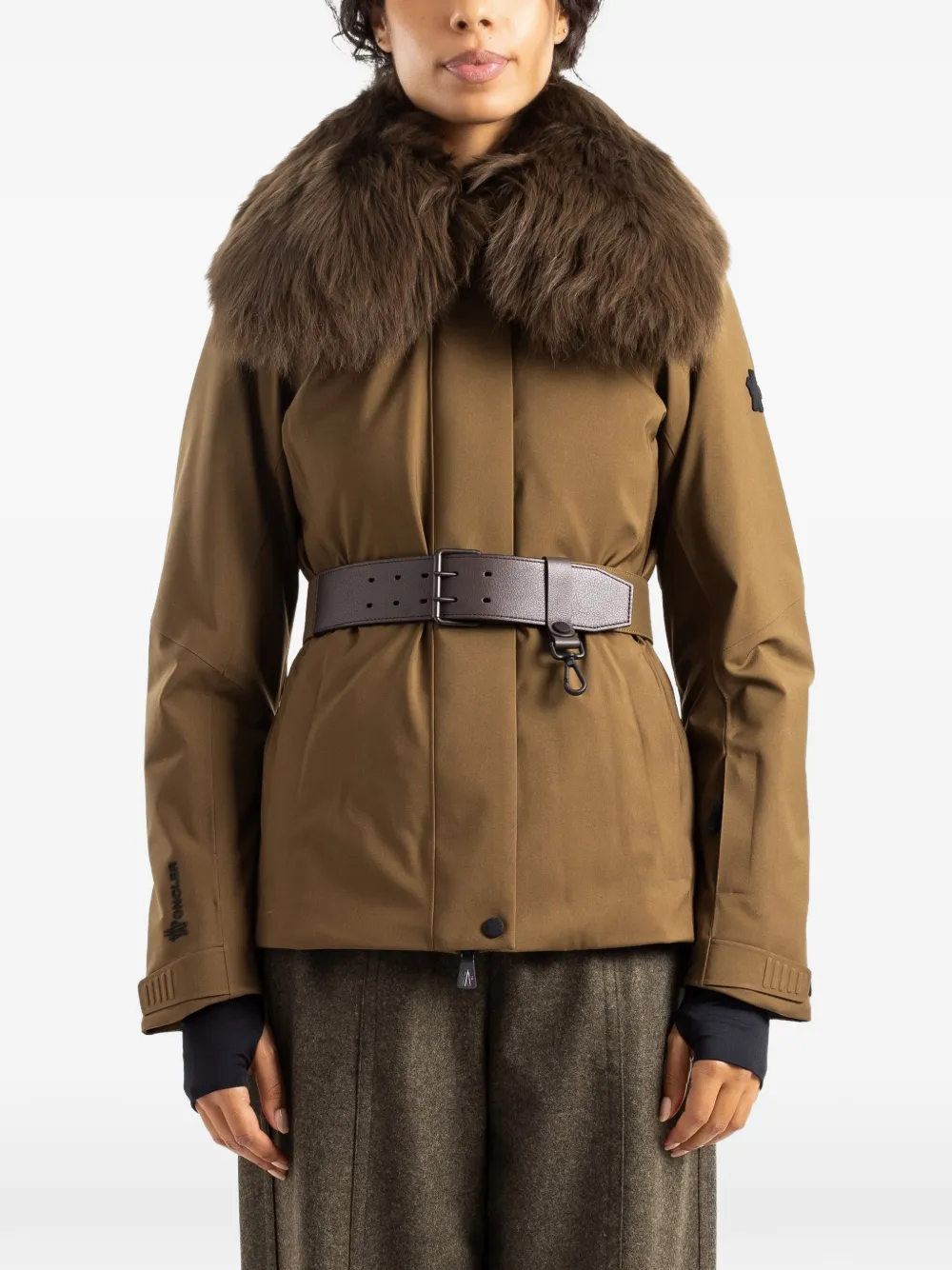 Moncler Grenoble Vizelles shearling-trimmed ski jacket Groen