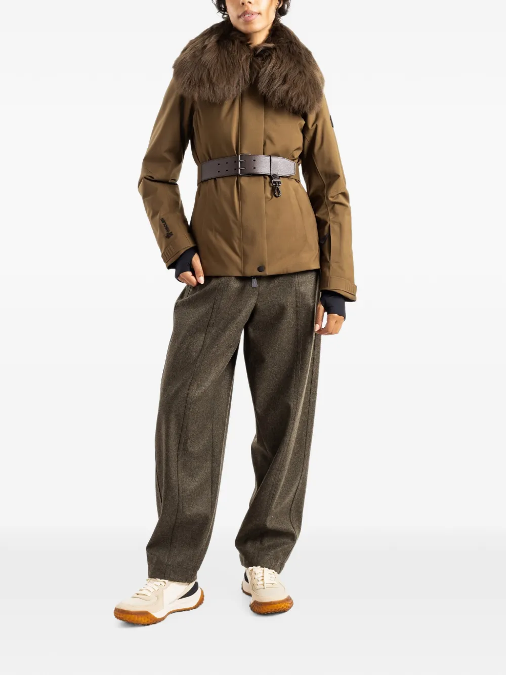 Moncler Grenoble Vizelles shearling-trimmed ski jacket Groen