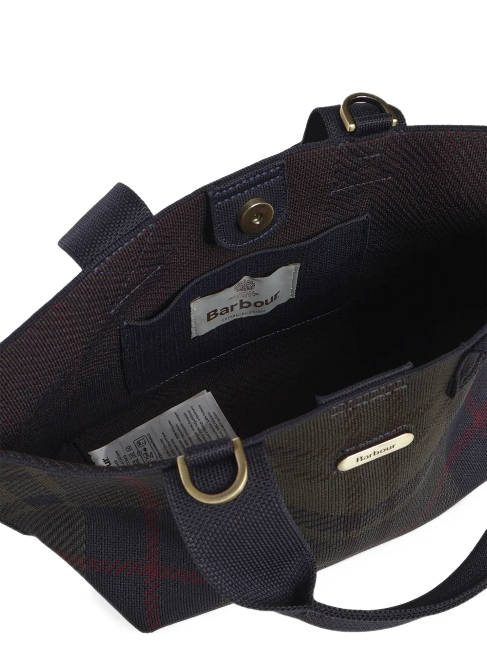 Barbour Layla Tartan mini tote bag Blauw