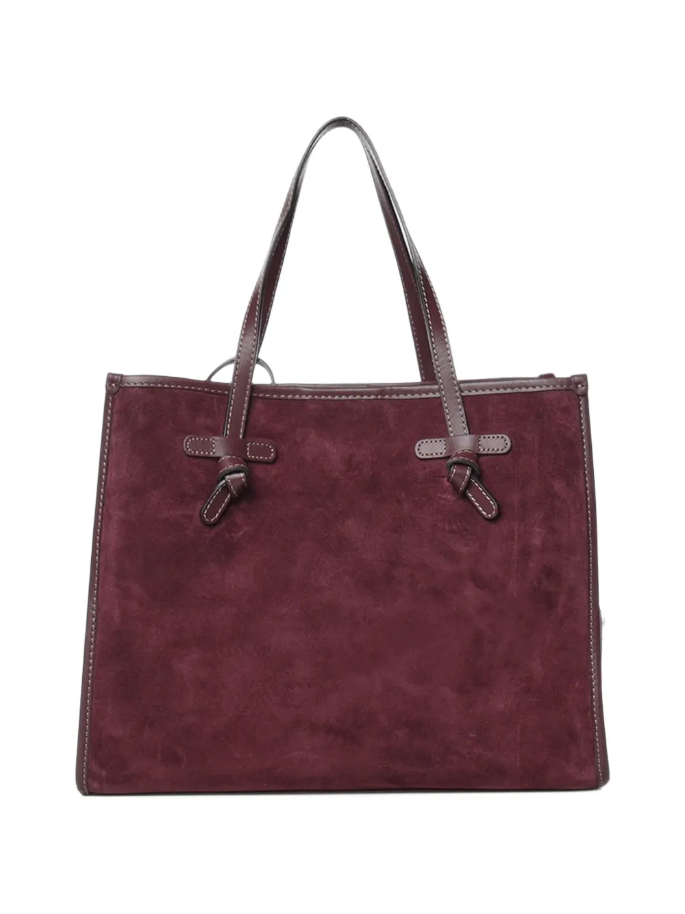 GIANNI CHIARINI Grote Marcella suède schoudertas met geknoopt detail Rood