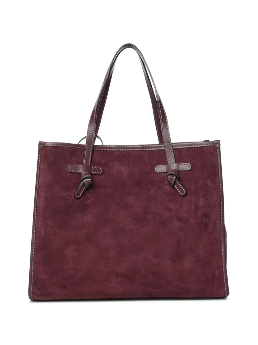 GIANNI CHIARINI Grote Marcella suède schoudertas met geknoopt detail Rood